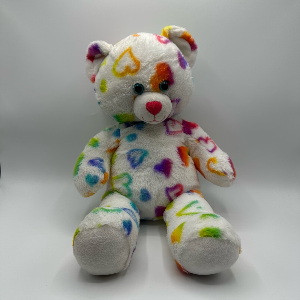 Build-A-Bear Rainbow Hearts Teddy Bear